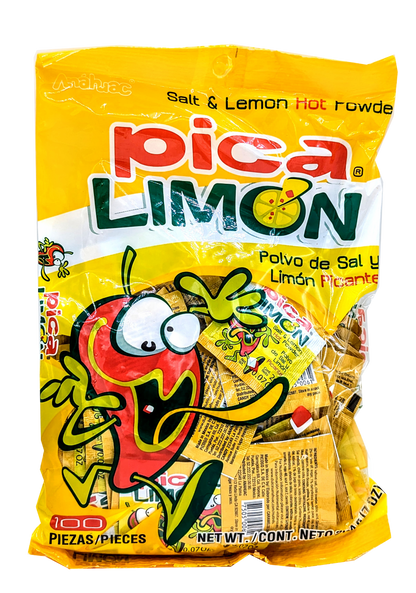 Anahuac Pica Limón 100ct – tangy lemon powder Mexican candy packs

