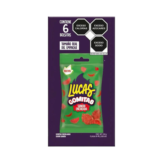 lucas gummies spicy sandia 6ct authentic Mexican spicy watermelon candy
