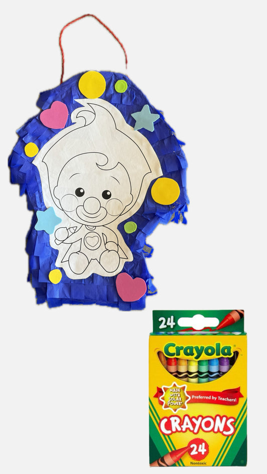 15” Plim Plim Pinata & 24ct Multicolor Crayon Box