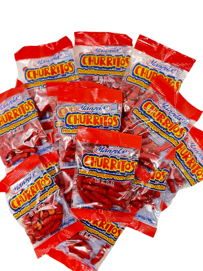 Churritos Manzela Hot Chilli Pepper Corn Sticks  25ct (18gr each)