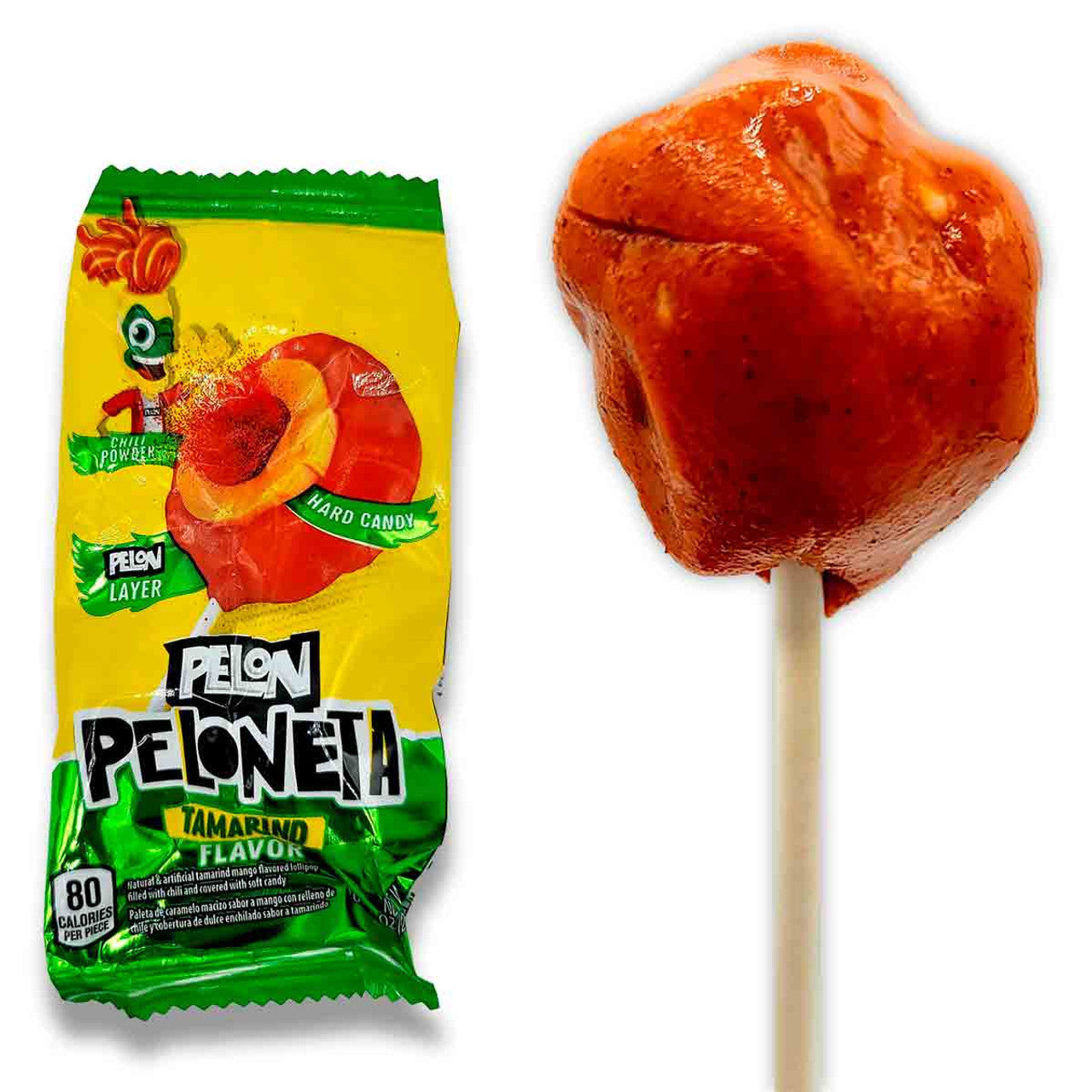 Lorena Peloneta Mango/Tamarind 18Ct Lollipop Mexican Candy