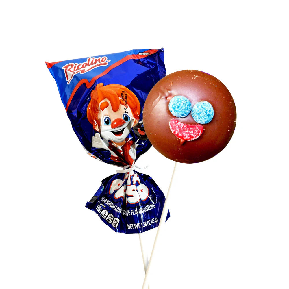 Ricolino Paleta Payaso Mini 15pk Chocolate  Mexican Candy