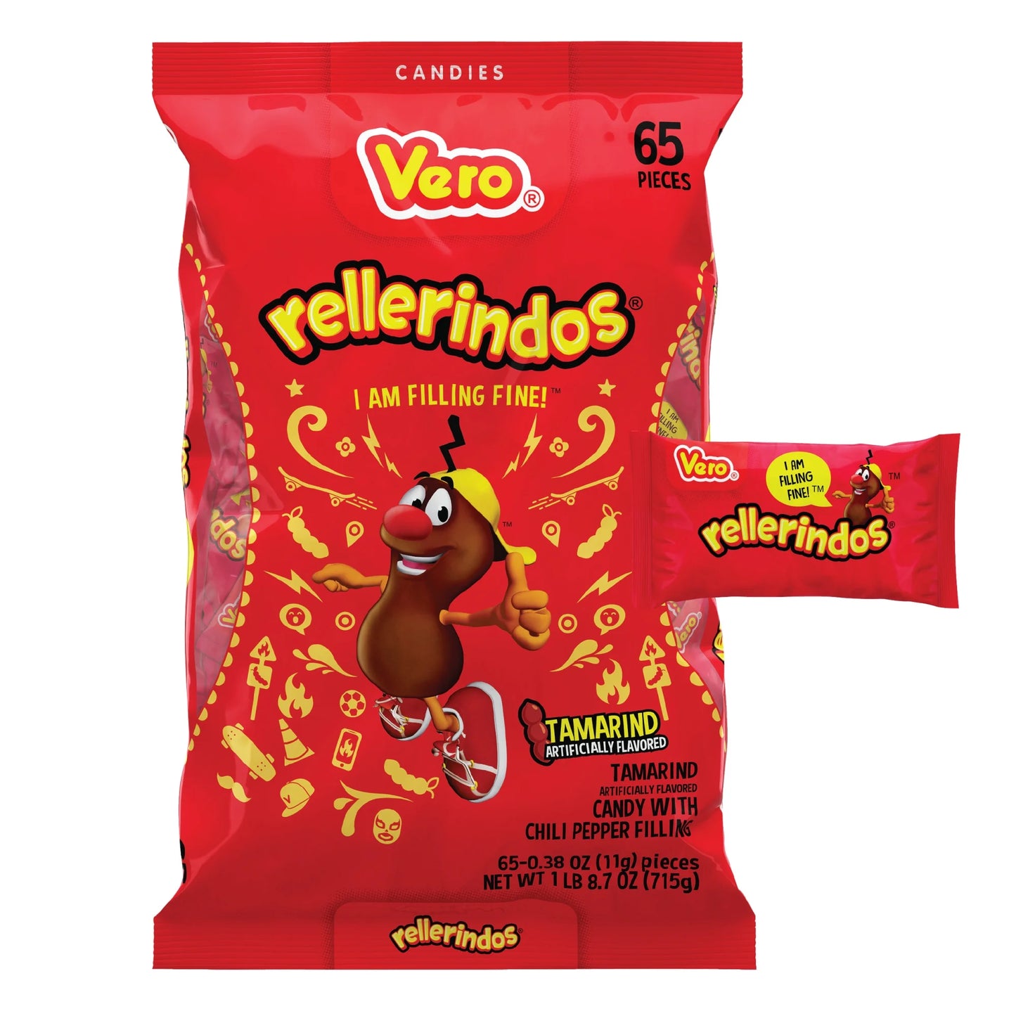 Vero Rellerindos Tamarind 65ct Mexican Candy