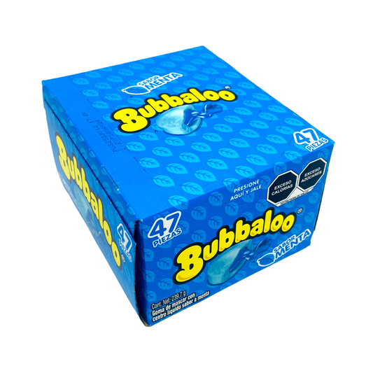 Bubbaloo Chicle Menta / Mexican Bubble Gum Mint 47ct Box