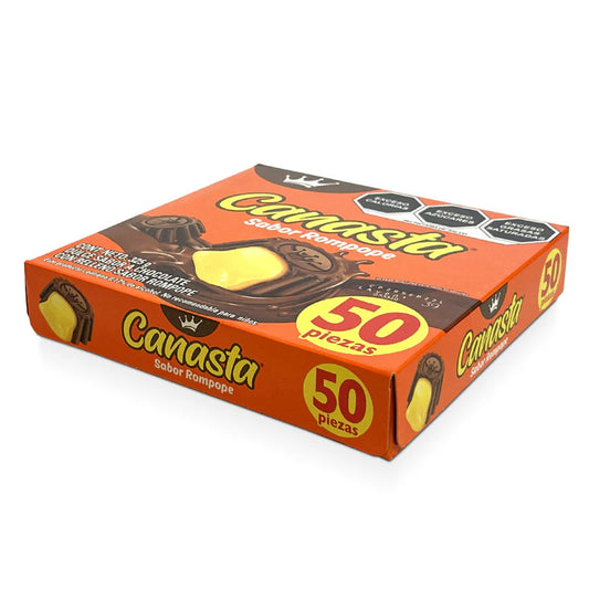 La Corona Canasta Rompope 50Ct Chocolate/Eggnog Mexican Candy