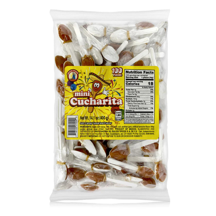 Tipicos cuchara pinatera 100ct tamarind candy spoons mexican bulk bag
