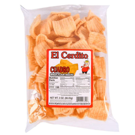 El cerdito 3x2 Cuadro Wheat Mexican Snack Churros 86 grams