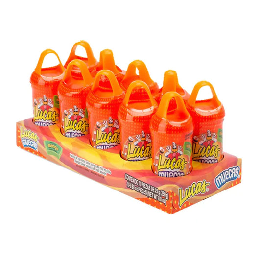 lucas muecas mango lollipops with chili powder 10ct authentic Mexican candy
