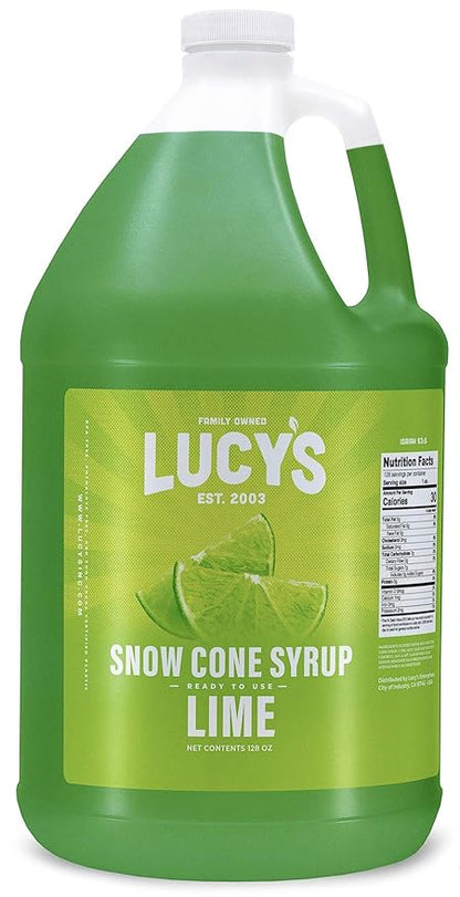 Lucys Syrup Limon/Lime 1 Gallon Slushy Mexican Candy