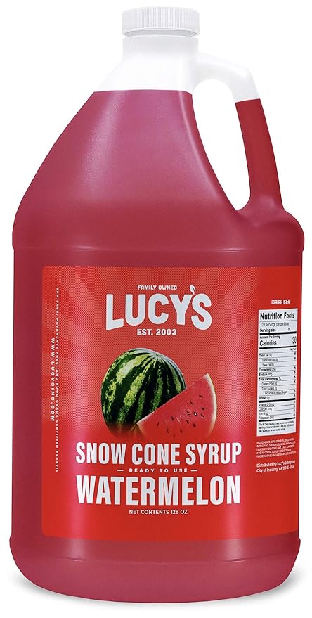Lucys Syrup Sandia/Watermelon 1 Gallon Slushy Mexican Candy