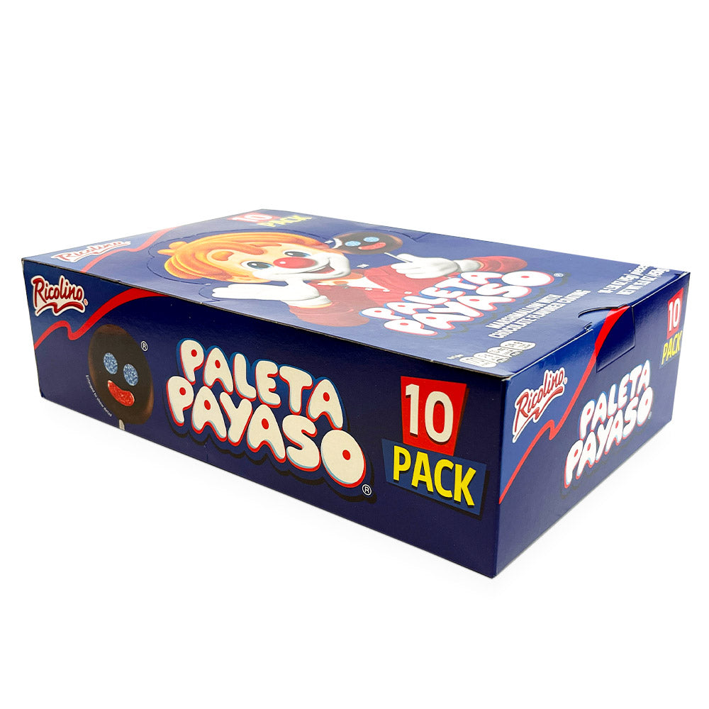 Ricolino Paleta Payaso 10Ct Marshmallow Chocolate Lollipop Mexican Candy