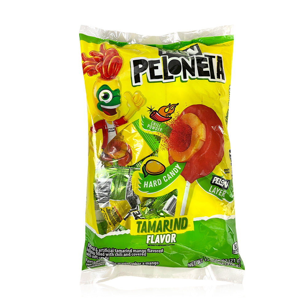 Lorena Peloneta Mango/Tamarind 18Ct Lollipop Mexican Candy