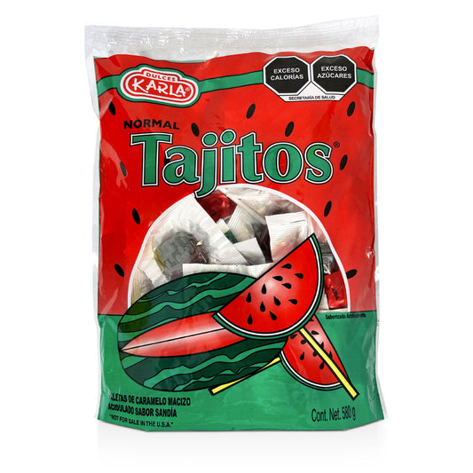 Karla Tajitos S/Chile 40Ct Watermelon Lollipop Mexican Candy