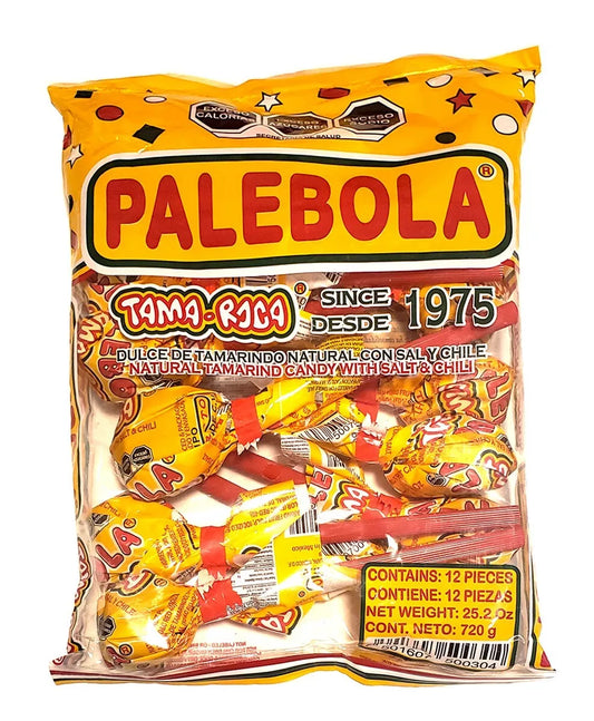 Tamaroca Palebola Bag 12ct Tamarind Lollipop Mexican Candy