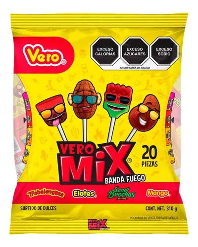 Vero Banda Fuego Mexican spicy lollipops 40 count 